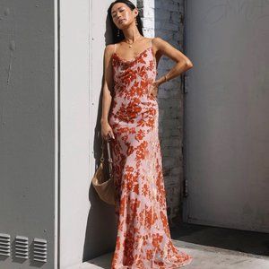 NEW L'AGENCE Christine devoré-velvet maxi dress